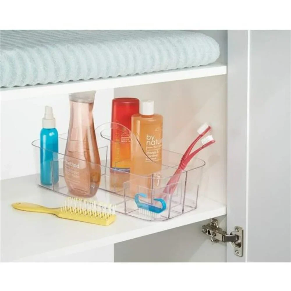 Clear Plastic Cosmetic Organizer Tote Makeup Storage Bin Bathroom Shower Caddy
